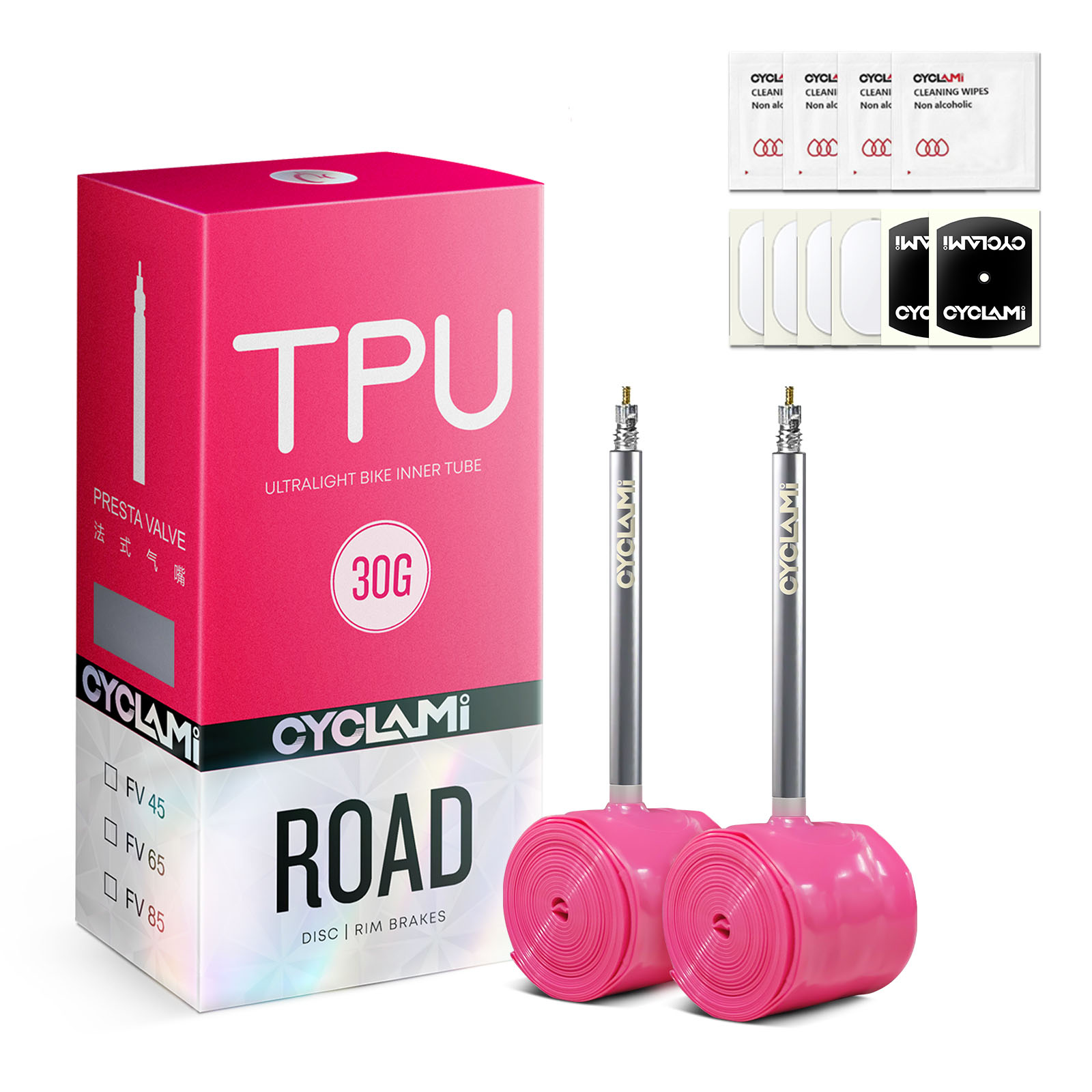 Inner Tube 700C - 2 шт. вентилей CYCLAMI из нержавеющей