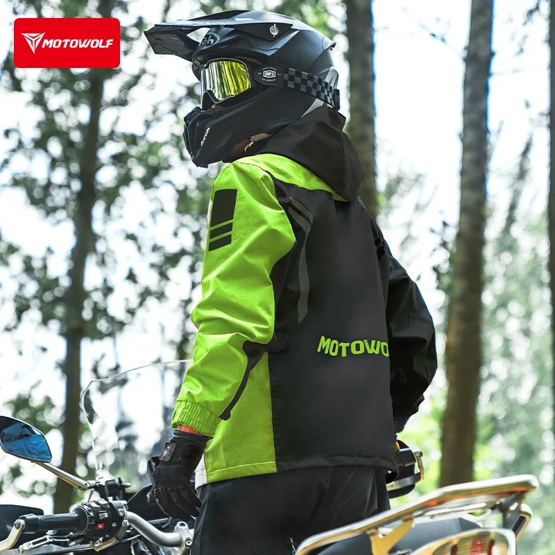 Cycling Commuter Rain Jacket - Светоотражающая мотоциклетная дождевик Motowolf, водонепроницаемый велосипедный